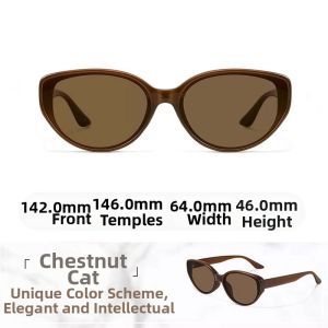 Retro Narrow Pink Cat Eye Sunglasses Polarized UV Protection