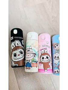 ขวดน้ำ มีหูหิ้ว วัสดุสแตนเลส 304 แถมหลอด 500ml เก็บ พร้อมส่งจากไทย