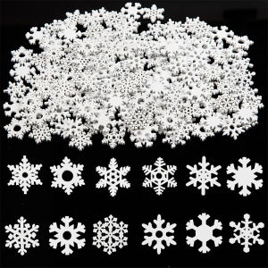 50Pcs/Pack 2cm Christmas Natural Snowflake Decorations Christmas Tree Hanging Ornament Pendant Christmas Decoration DIY Craft