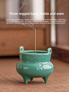 SHUANGYU | Three-Legged Tripod Incense Holder Ceramics Green Incense Burner