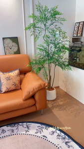 GREEN NANDINA Artificial Plant Artificial Flower Faux Greenery Potted Plant Home Decoration Indoor Outdoor Decorative Plants for Living Room Bedroom Office Desk Tabletop Garden Café Event Wedding Artificial Decorative Plant Ornament Accessories