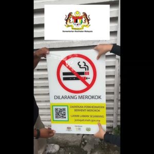 PVC High Impact No Smoking Signage KKM Standard Design for Public Areas Cafes Offices 40cm x 60cm