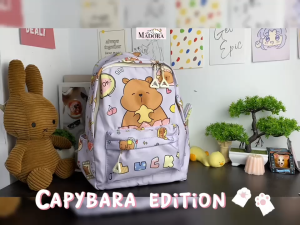 Madora Tas Ransel Anak Perempuan PAUD TK SD Mini Backpack School Capybara Korean Style Adjustable Strap