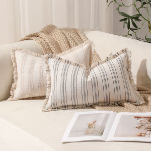 ฤดูร้อน Boho หมอนครอบคลุม 30x50 ห้องนั่งเล่นโซฟา Fringed ขอบตกแต่งลายโยนหมอน Cover BreathableHome Decor