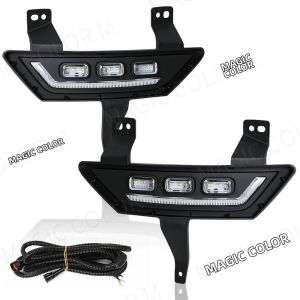Đèn LED DRL Chạy Ban Ngày Đèn Sương Mù Tích Hợp Xi Nhan Cho Xe GWM Great Wall POER 2021 2022 - Màu Trắng Vàng Xanh Dương 12V Phụ Kiện Ô Tô