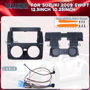 For Suzuki 2009 SWIFT 12.3/10.25inch 2Din Center Dash Interior Panel Android Frame Wiring Harness Full Install Adapter Accessory