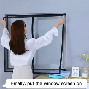 FurnishNest🔥Window Screen Net Anti-Mosquito Window Net Self-Adhesive Window Screen Netting Nylon Mesh Curtain with Magic Velcro Tape#SC