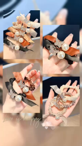 Set 5 Chun buộc tóc hình bướm gắn đá pha lê ngọc phong cách tiểu thư