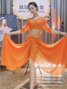 2022 ใหม่belly Dance ชุดสูท ประกายเจาะน้ําผ้าพันคอยาว กระโปรง เซ็กซี่ Oriental Danceเครื่องแต่งกายชุด