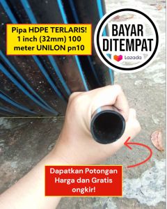 PIPA HDPE / Selang PE UNILON 1 INCH PER ROLL 100M (ORIGINAL 100% BARU)