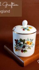 Hàng Hiệu England - Royal Grafton - 01 Lọ Đựng Đường Bằng Sứ Xương Thượng Hạng