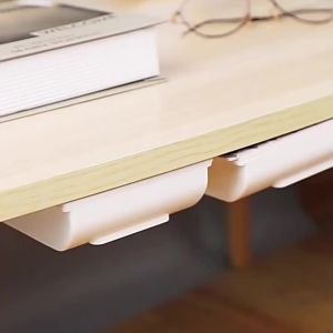 1Pc Hidden Drawer Under the Table for Storing Items Without Drilling Holes Square Creative Storage Device Desk-Mounted Adhesive