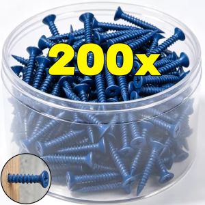200Pcs Rust-Proof Blue Coated Nails Diamond-Tail Countersunk Nails Self-Tapping Concrete Screws for Masonry Brick Block Cement Stucco