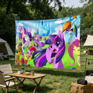 Hasbro | H Cartoon flag For Living Room Home Dorm Decor Wall Outdoor Camping Party My L-Little P-Pony Cute Banner Gifts