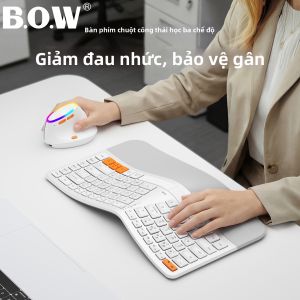 B．O．W | Ergonomic Silent Charging Wireless Keyboard and Mouse Set with Wrist Rest