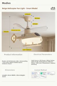 FANCY LAMP CLUB | Cartoon Plane Design Child Bedroom Ceiling Fan Light