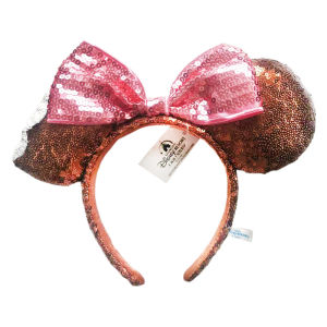 Disney Co Branded Styles Ice Cream Mickey Headband Adults/Child Disneyland PU Leather Brown Bow Ear Women Christmas Gifts