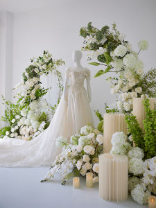 Artificial Flower Arch Decorative Wedding Scene Arrangement Stage Decoration Forest System Bull Horn Pathway Guide Fake Flowers Props