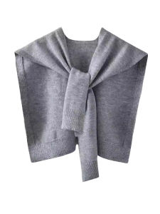 Mùa Hè 2025 Mũi Khoan Dệt Kim Màu Trơn Cho Nữ Quần Áo Khoác Ngoài Thời Trang Dây Thừng Giả Quần Áo Che Vai