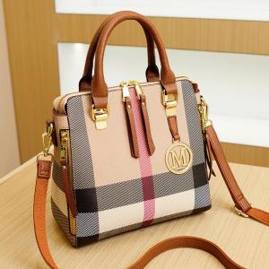 Hong Kong Brand Leather Womens Bag 2024 New Fashion Large Capacity Handbag Ladies Single Shoulder Slant Cross Bucket Bag