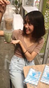 Plastik PE JUS 2 Cup Bening 10 x 40 cm Isi 27 pcs Kantong Kresek Transparan Lentur Juice Diamond