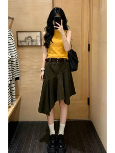 Ge·an·fei | 2026 New Fashion Sleeveless Yellow Top and Skirt Set Summer