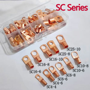 10PCS Copper Lug Ring Wire Connectors Bare Cable Electric Crimp Terminal SC4-6 SC6-6 SC6-8 SC10-6 SC16-6 SC16-8 SC25-8