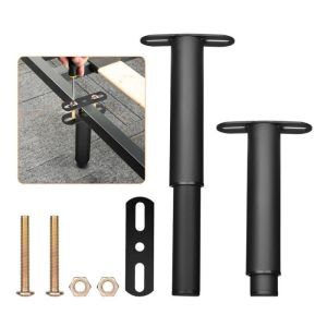 Kaki katil boleh laras rangka pusat tugas berat yang boleh ditarik balik kaki sokongan Slatted kaki sokongan perabot logam untuk kabinet katil Sofa bahagian penggantian bingkai 1 keping 7 "-13" (hitam)