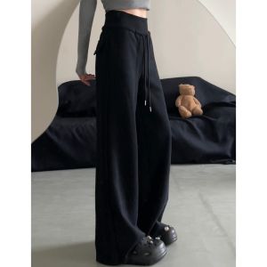 Loose American Style Sport Pants for Women High Waist Wide Leg Casual Comfortable Relaxing Feelings Leisure Trousers