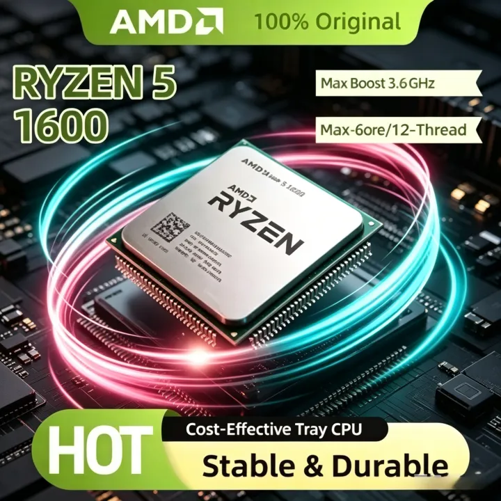 AMD | cR5 1600 3.2 GHz Six-Core Twelve Thread 65W CPU Processor YD1600BBM6IAE