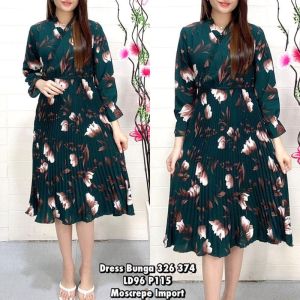 Dress Plisket Tunik Plisket Tunik import