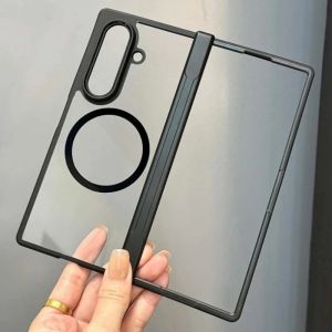 VYOPBC | Hinge Protection Transparent Matte Hinge Folding Magnetic Case For Magsafe Samsung Galaxy Z Fold 8 Ultra 7 6 5 Z Flip 8 7 6 5 4
