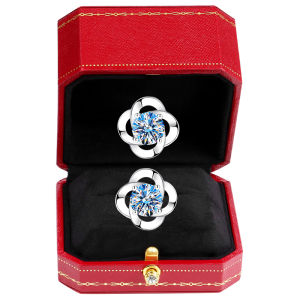 East Beauty | 999 Pure Silver Moissanite Diamond Clover Earrings