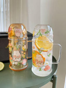1000ml Large Capacity Heat Resistant Glass Cup with Handle for Drinking And Brewing Tea Elegant Simple Style Water Cup
