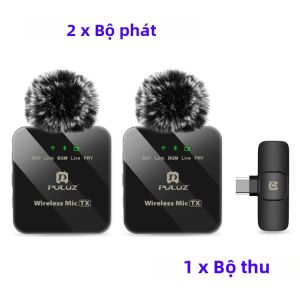 Puluz | Micro Không Dây PULUZ Loại C Tương Thích Với iPhone 17/16/15 Samsung Huawei Xiaomi - Thiết Bị Ghi Âm Di Động