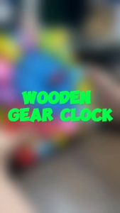 Hntob 22.5*22.5cm Wooden Gear Clock Educational Toy Stacking Blocks Kids Toys Education