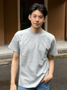 OUMULONG | Men Heavyweight Cotton T-shirt