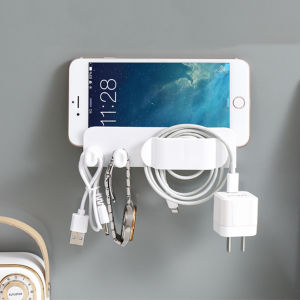 Wall Storage shelf Mobile Phone Charging rack Cable Hanger Power Plug Socket Holder Home Office self Adhesive Hanger hook