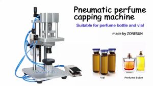 ZONESUN Pneumatic Perfume Liquid Bottle Capper Aluminum Plastic Glass Vial Crimper Capping Sealing Machine ZS-YG09C