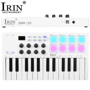 IRIN | IRIN SMK-25 MIDI Controller Keyboard 25-Key Mini USB Keyboard Piano Portable MIDI Keyboard Controller 8 RGB Backlit Pads 8 Knobs