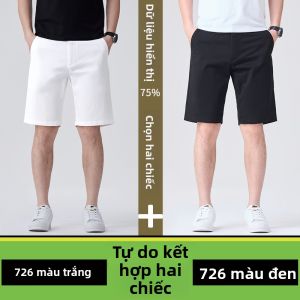 JIEKOU | Quần Short Thẳng Rộng Phong Cách Thường Từ Cotton Đỏ Sang Trọng Cho Nam 5 Phân