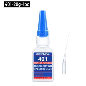 LOOLIFL | Loolifl 401 Multi-Purpose Instant Adhesive 10G/20G Low Whitening Cyanacrylate Super Glue Dries Within 5 Seconds Strong Adhesion Suitable for Metal Plastic Rubber Wood and Shoe Repair