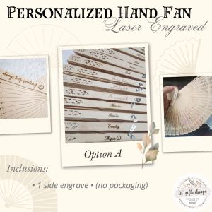 Laser Engraved Hand Fan for Gifts Giveaways Souvenirs Personalized