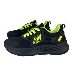 SNEAKERS NewMeels CloudWalk BLACK NEON SEPATU SNEAKERS OUTDOOR SPORT RINGAN EMPUK ANTI SELIP