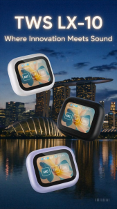 LX-10 TWS True Wireless Bluetooth Earbuds with Color Touch Screen Active Noise Cancellation & ENC Call Noise Reduction V5.4