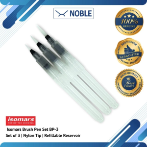 Isomars Brush Pen Set BP-3 | Set of 3 | Nylon Tip | Refillable
