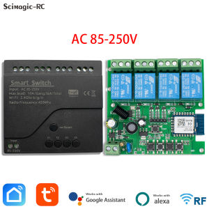 Smart Switch Wifi Module 1/2/4 Channels 7-32V 85-250V Relay 433 Remote Appliance Controller Work With TUYA Alexa Google Home