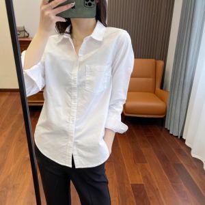 Fashion Versatile White Trim Fit Shirt