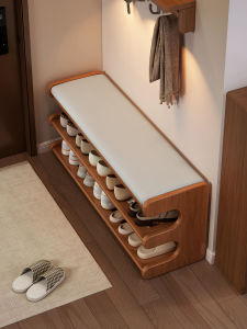 Chujun Home Entrance Shoe Bench Integrated Shoe Cabinet Seating Stand Multi-Functional Design Simple Modern Style Leather Seat
