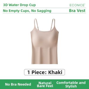 econice | Seamless Bra Padded Tank Top White Ice Silk